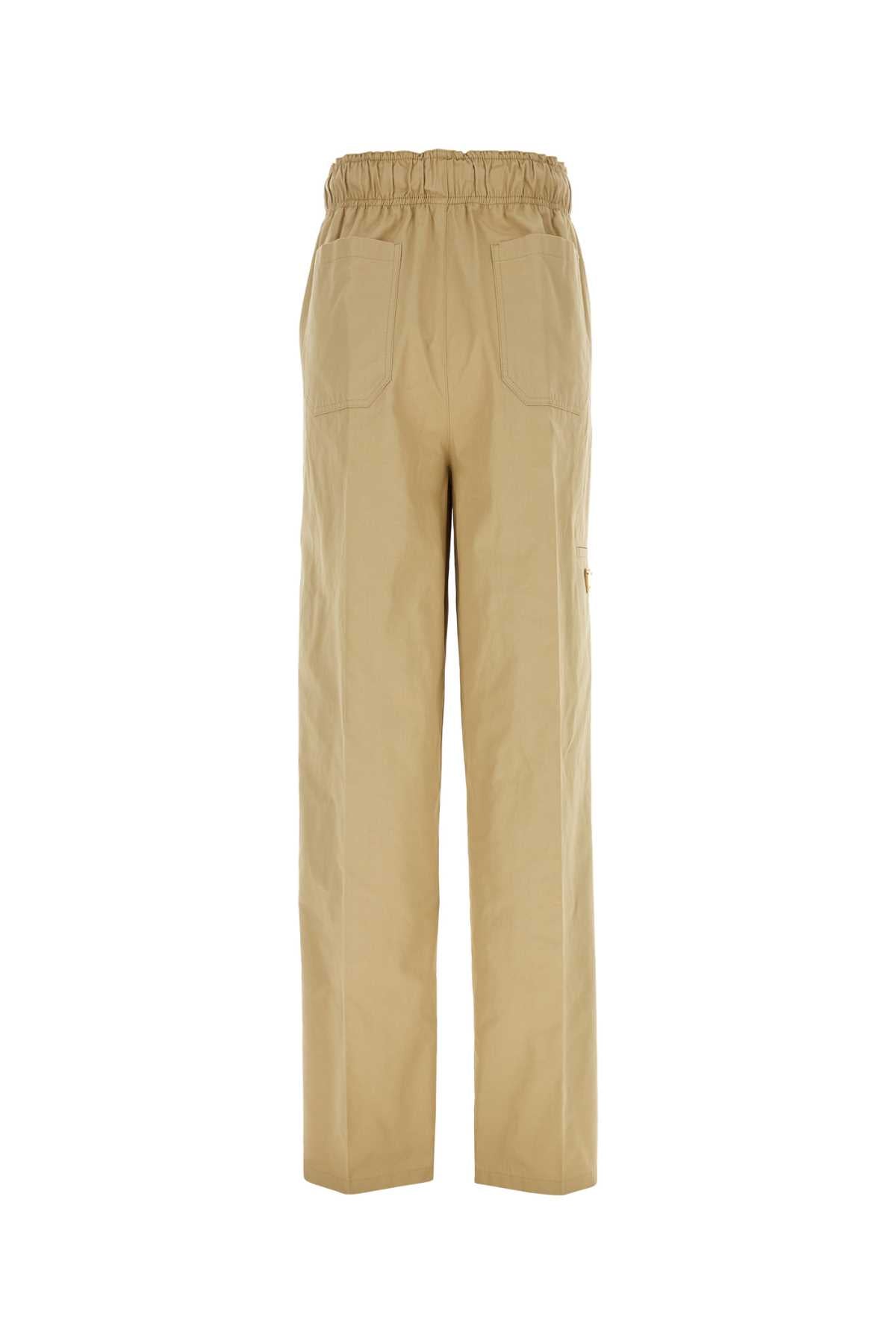 Prada Women Beige Cotton Wide-Leg Pant PRADA