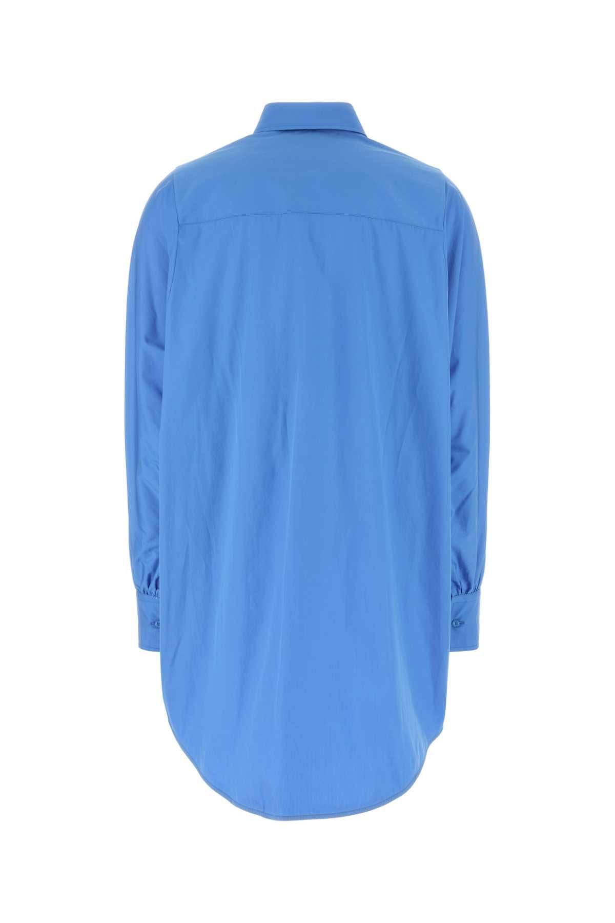 Ermanno Scervino Women Cerulean Blue Poplin Oversize Shirt ERMANO SCERVINO