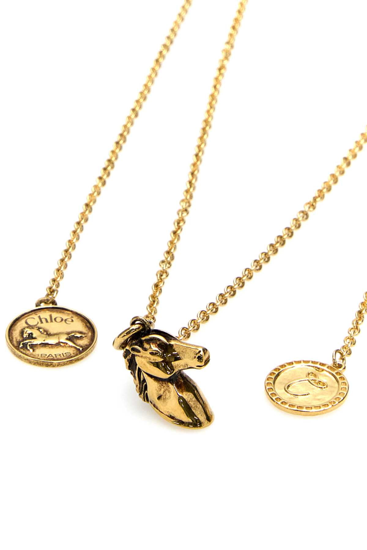 Chloe Women Gold Metal Chloe Charms Necklace CHLOE
