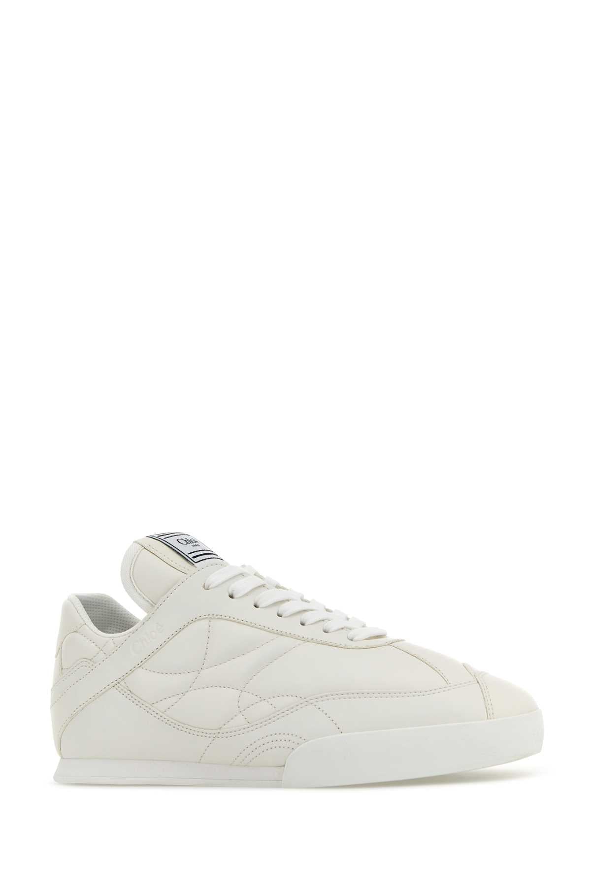 Chloe Women White Leather Chlo㨠Kick Sneakers CHLOE