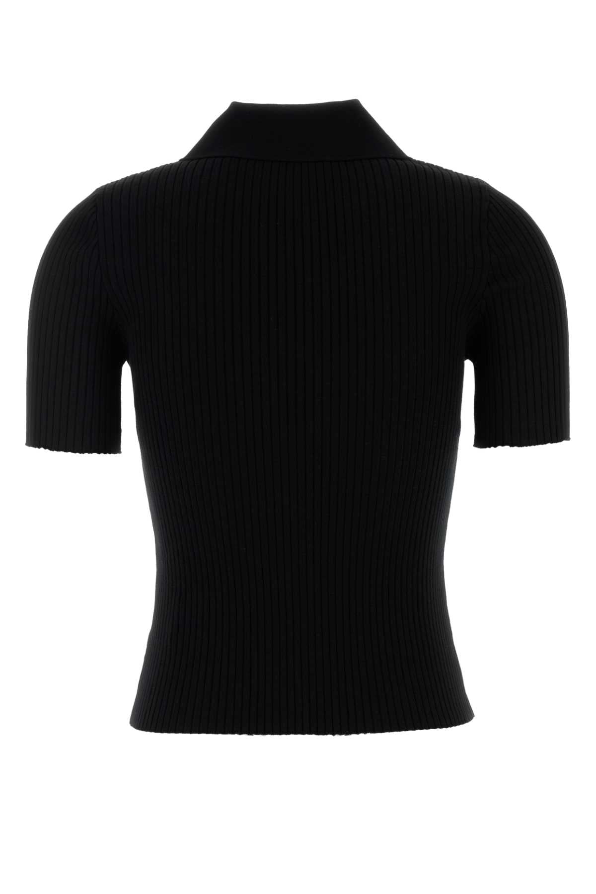 Courreges Women Black Viscose Blend Polo Shirt COURREGES