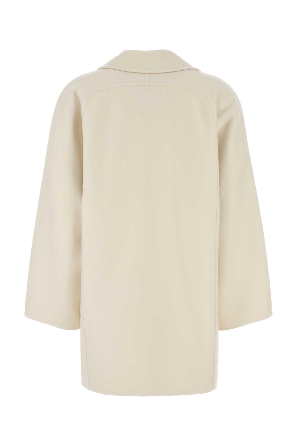 Max Mara Women Ivory Wool Blend Orma Coat MAX MARA