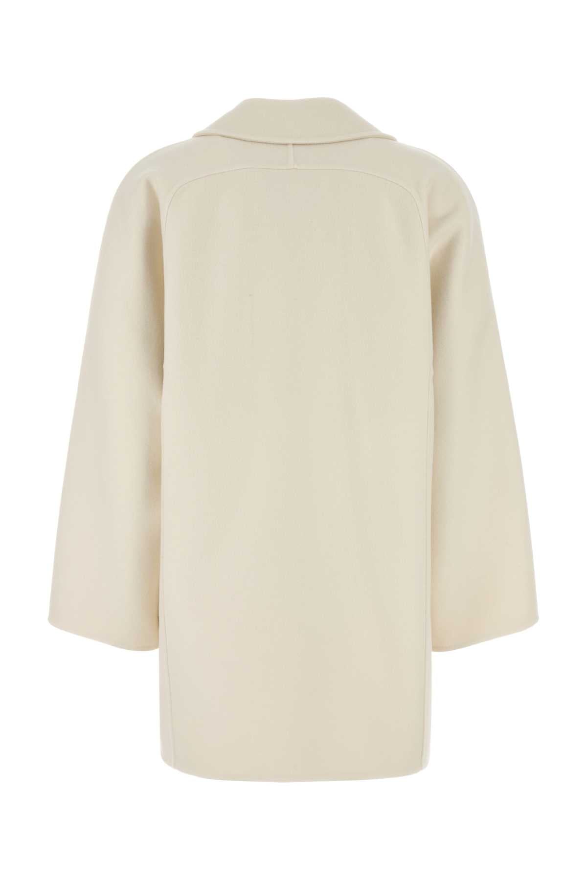 Max Mara Women Ivory Wool Blend Orma Coat MAX MARA