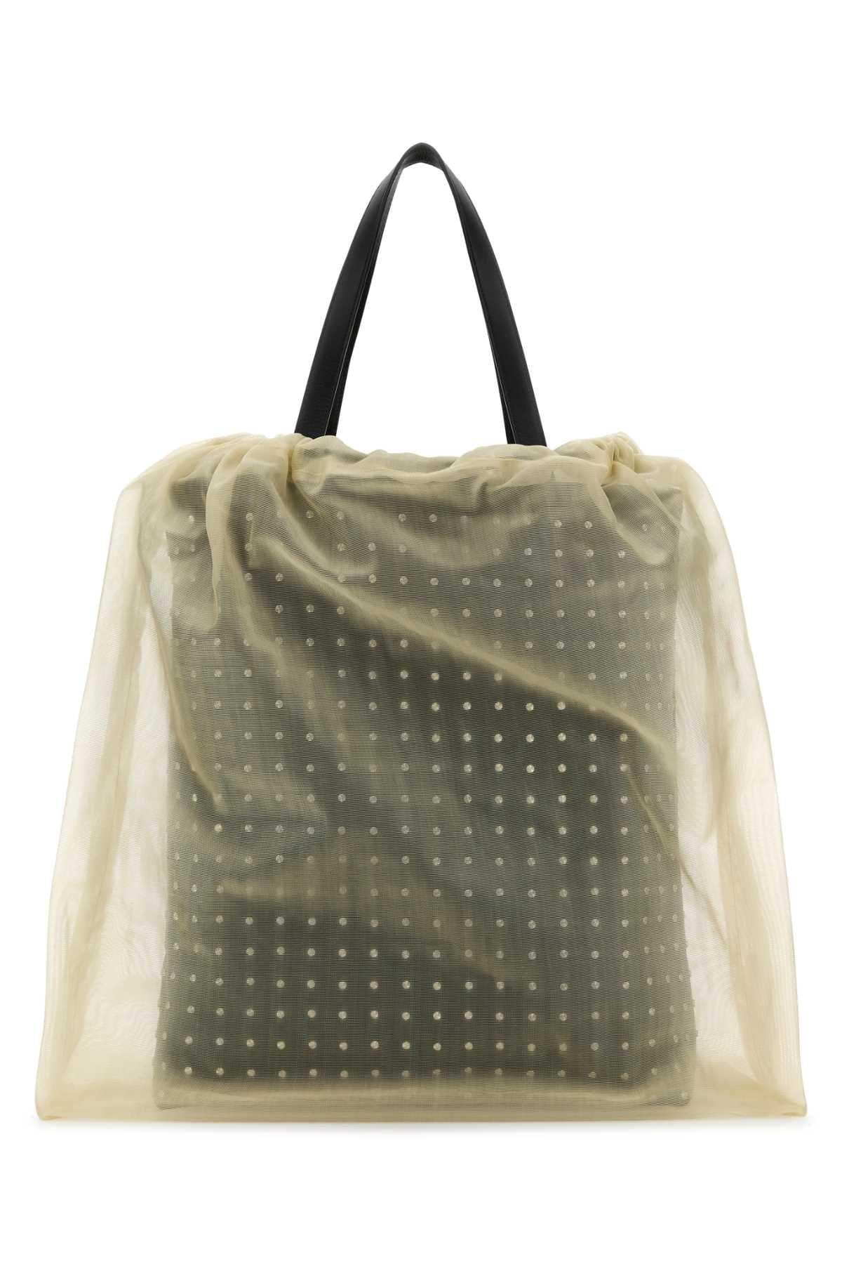 Alexander Mcqueen Women Two-Tone Leather And Tulle Nebula Shopping Bag ALEXANDER MCQUEEN