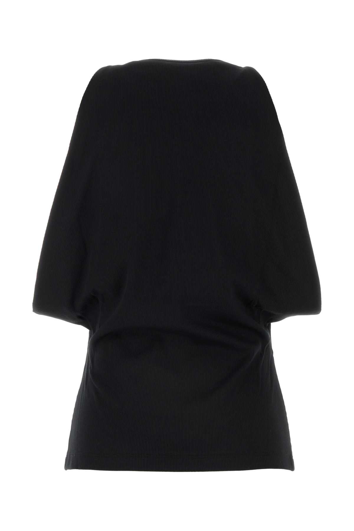Alexander Mcqueen Women Black Stretch Cotton Top ALEXANDER MCQUEEN