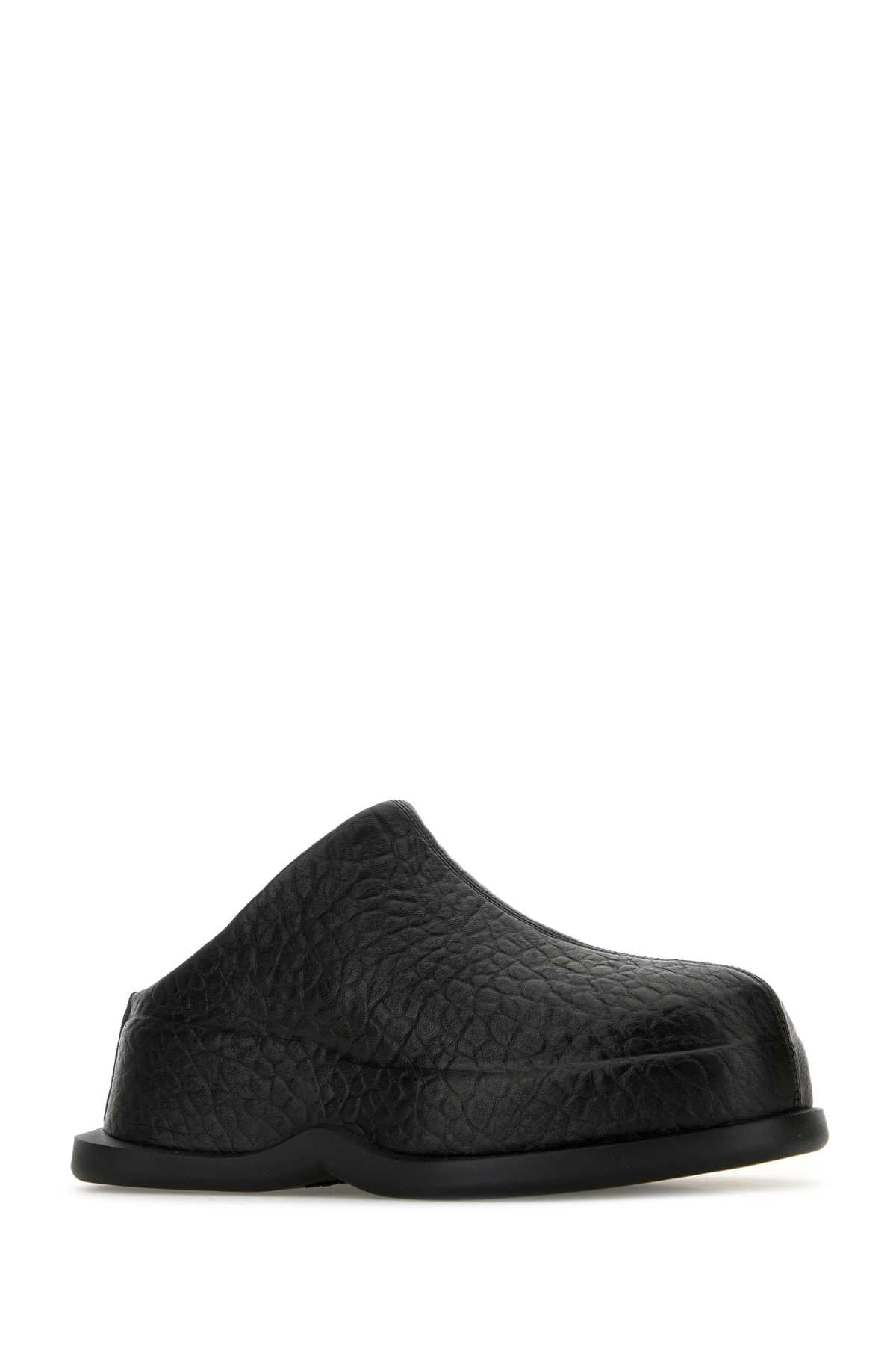 Alexander Mcqueen Women Black Leather Wave Slippers ALEXANDER MCQUEEN