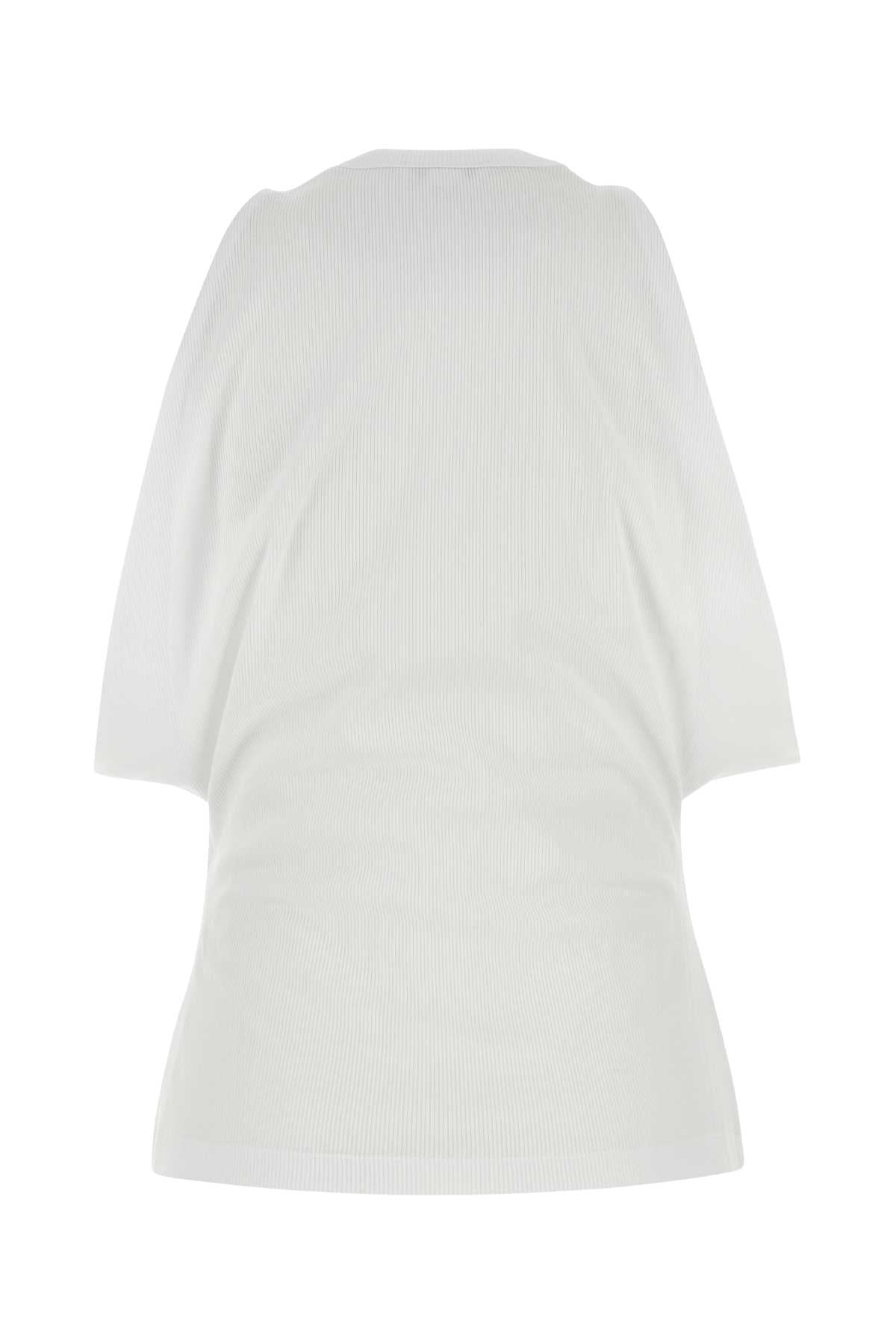 Alexander Mcqueen Women White Stretch Cotton Top ALEXANDER MCQUEEN