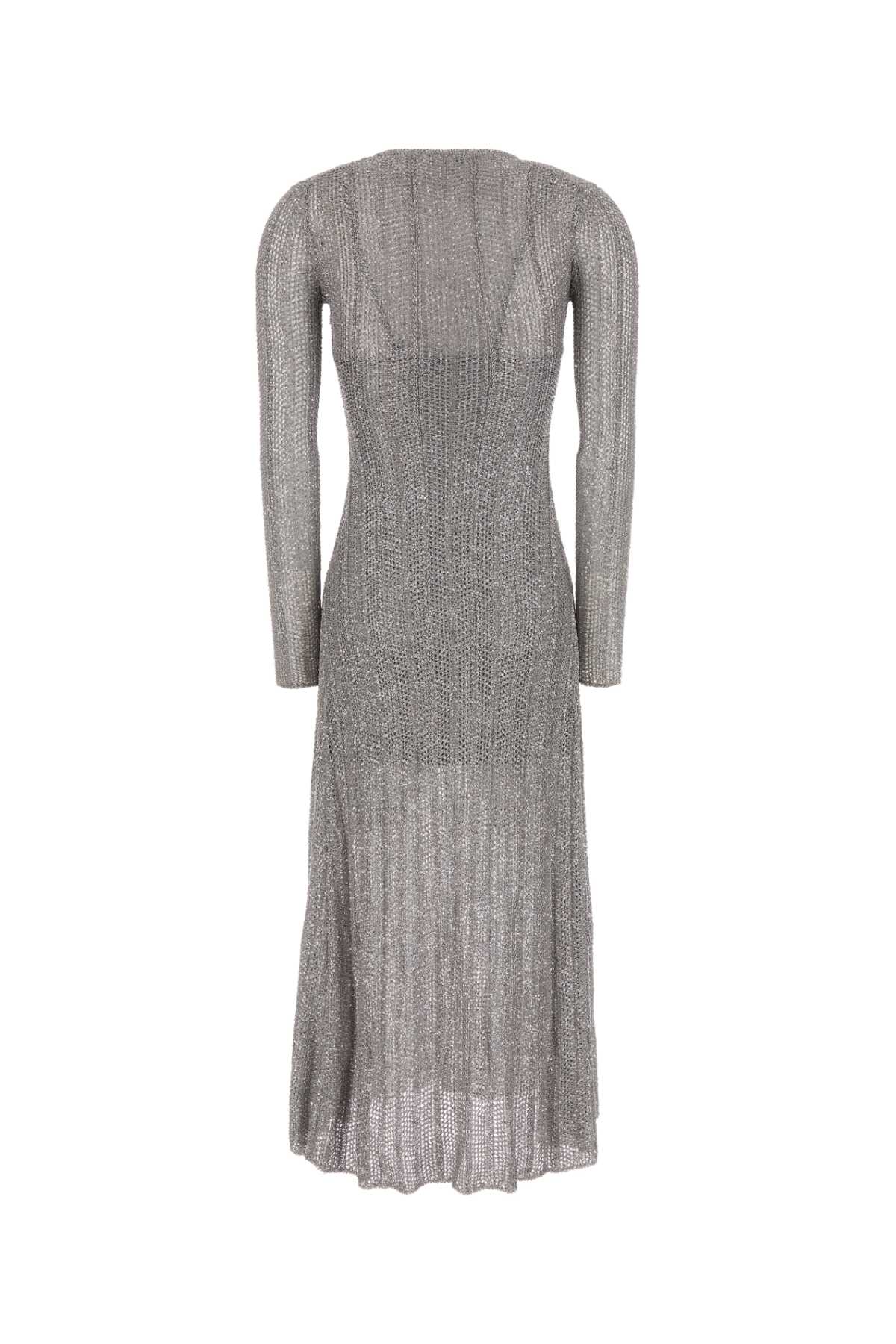 Alaia Women Silver Crochet Dress ALAIA