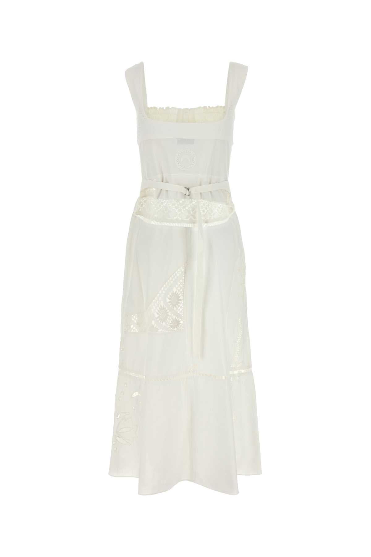 Marine Serre Women White Cotton Dress MARINE SERRE