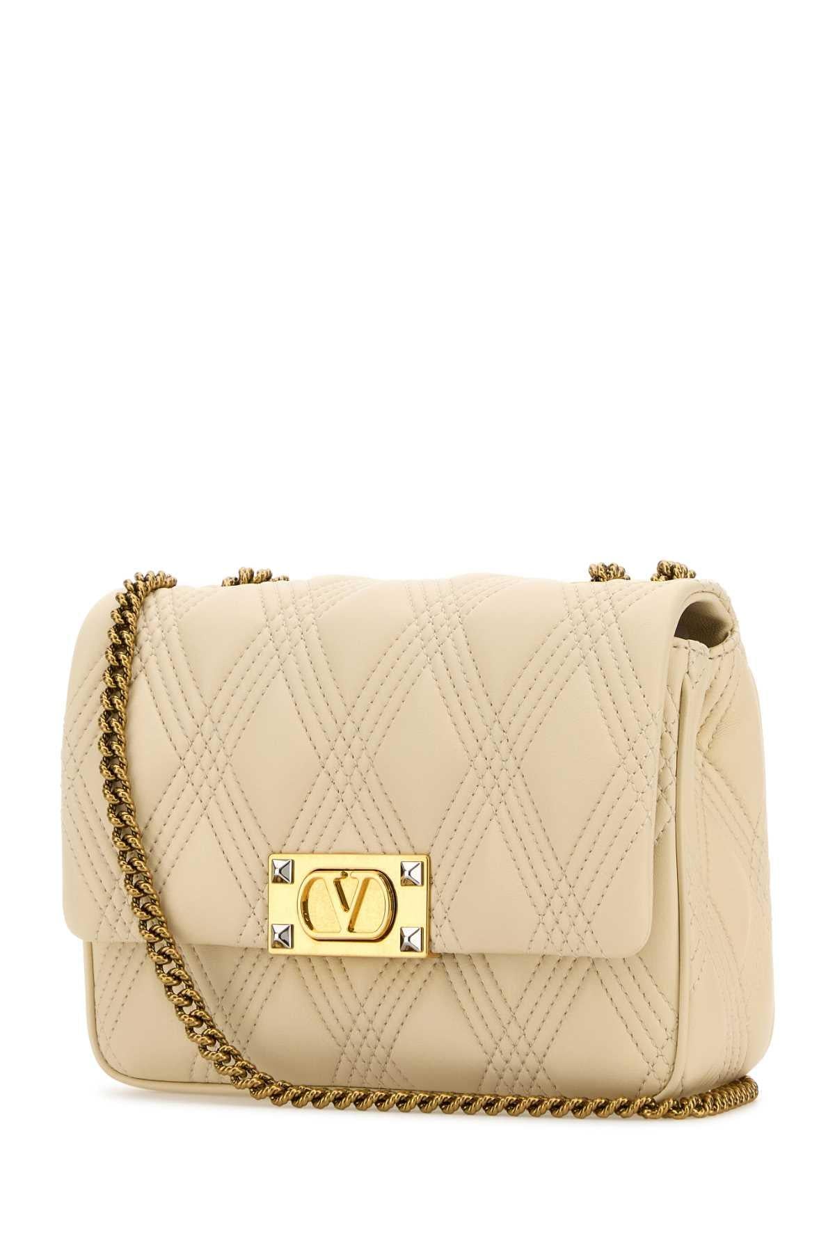 Valentino Garavani Women Ivory Nappa Leather Medium Quiltie 67 Shoulder Bag VALENTINO GARAVANI