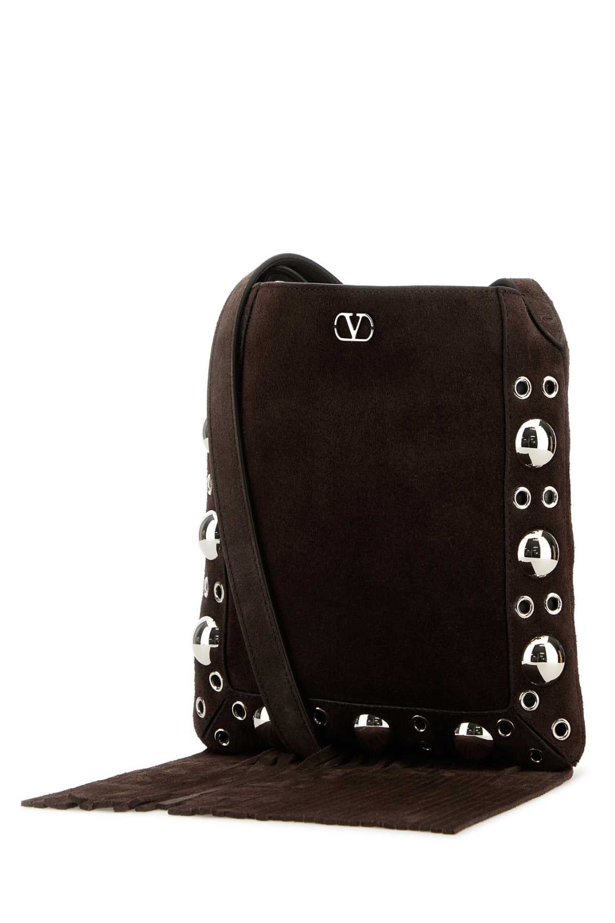 Valentino Garavani Women Brown Suede Small Nellcã´Te Crossbody Bag VALENTINO GARAVANI