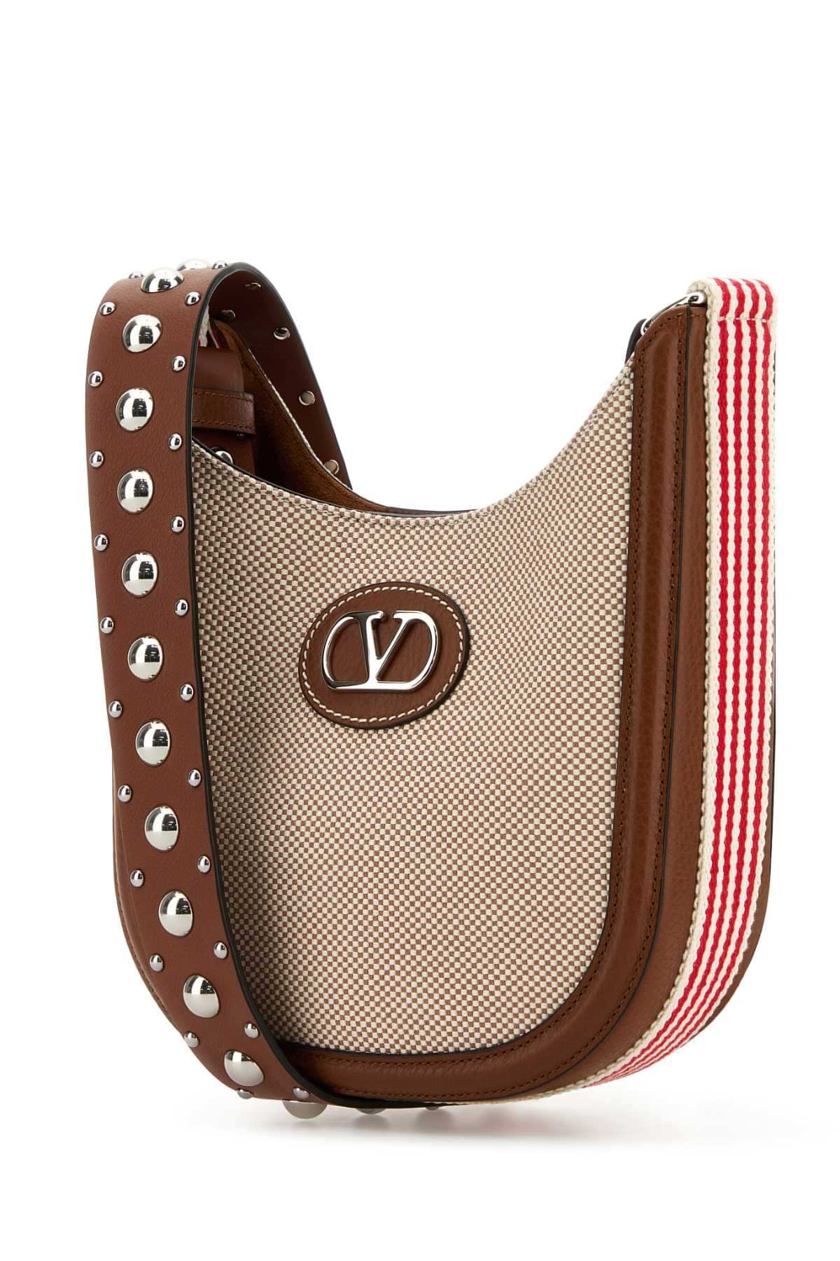 Valentino Garavani Women Two-Tone Canvas Vlogo Signature Crossbody Bag VALENTINO GARAVANI