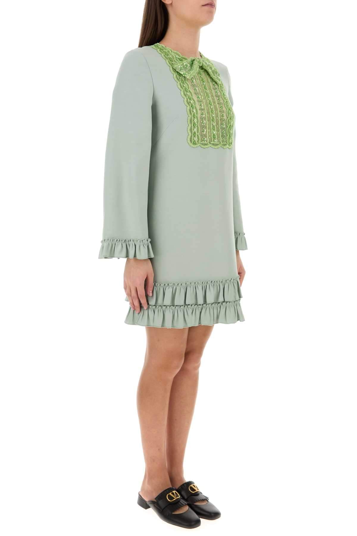 Valentino Garavani Women Mint Green Wool Blend Mini Dress VALENTINO GARAVANI