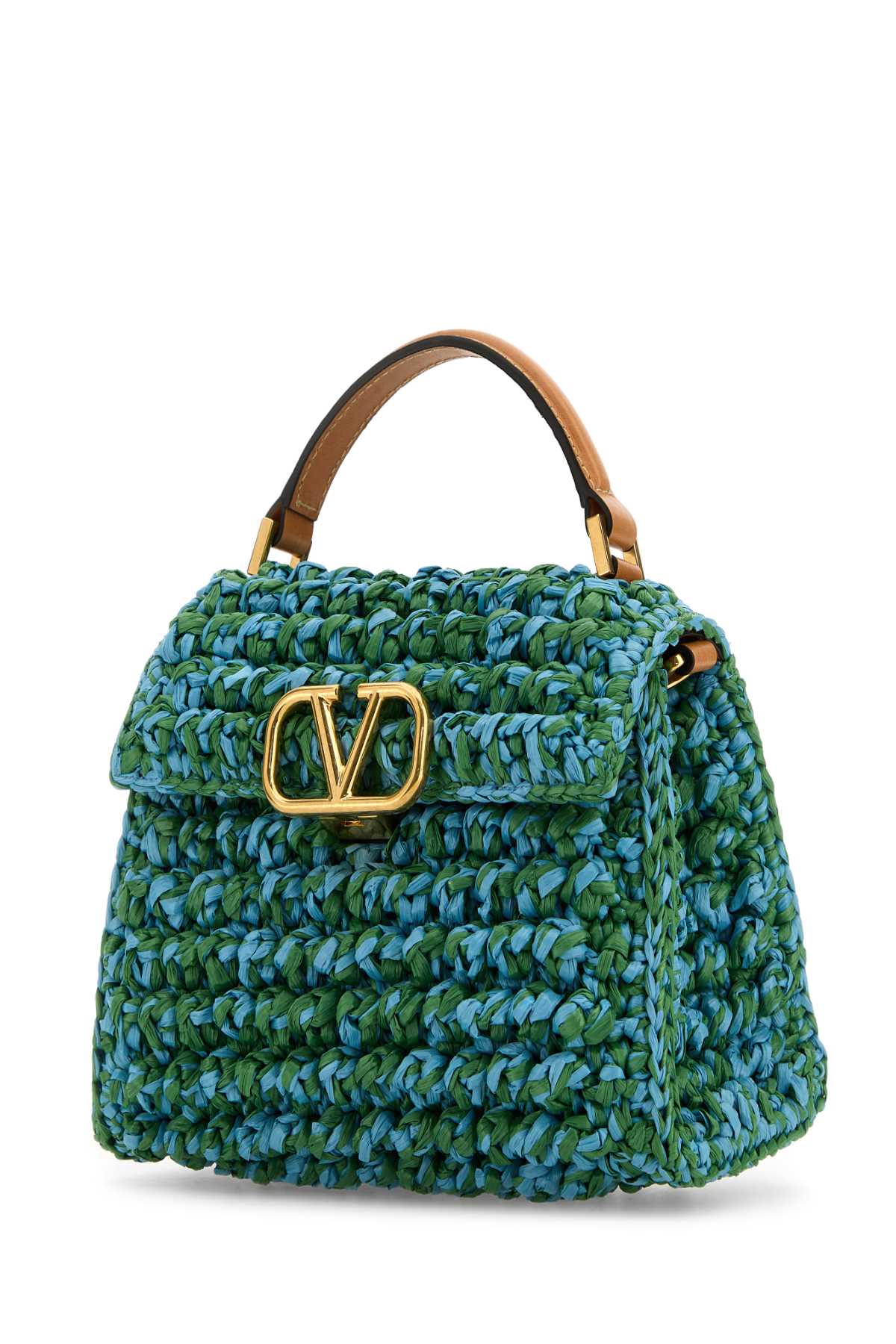 Valentino Garavani Women Two-Tone Raffia Vsling Handbag VALENTINO GARAVANI
