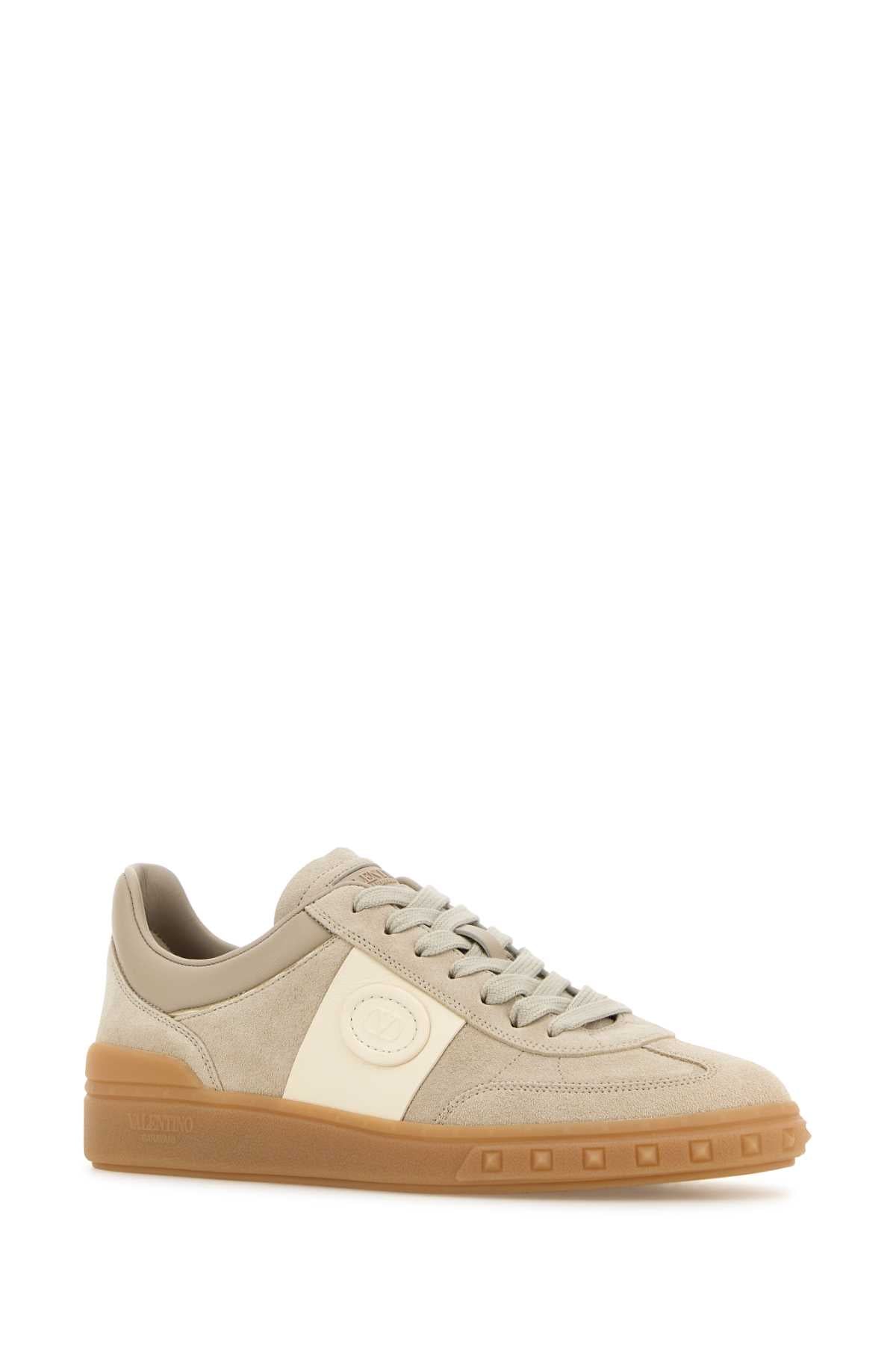 Valentino Garavani Women Cappuccino Suede Upvillage Sneakers VALENTINO GARAVANI