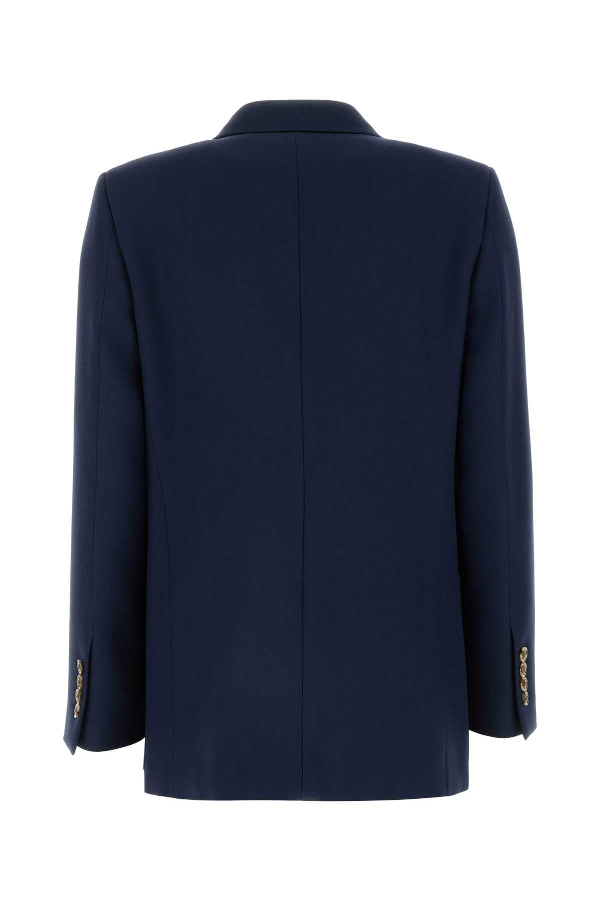 Valentino Garavani Women Navy Blue Wool Blazer VALENTINO GARAVANI