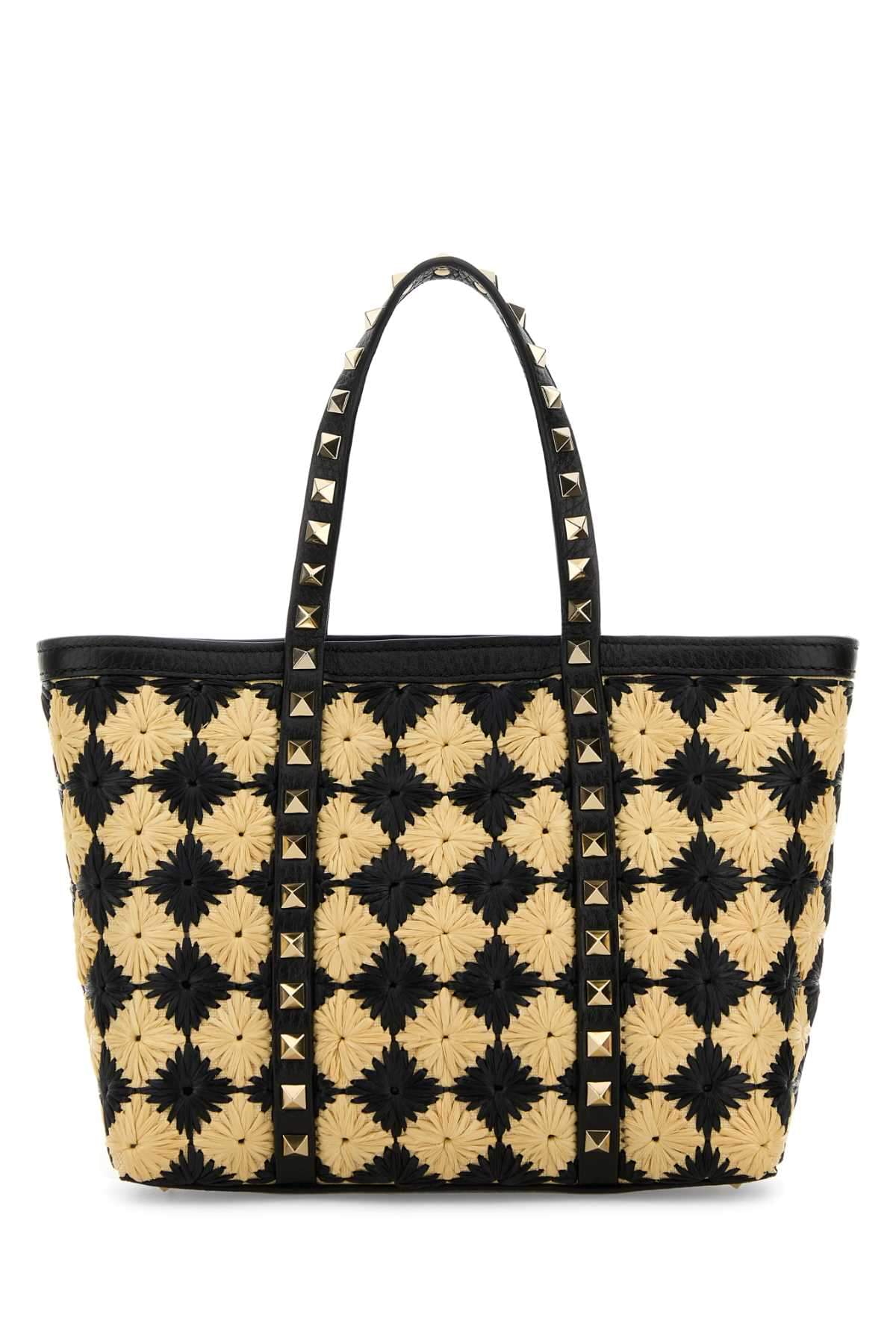 Valentino Garavani Women Embroidered Raffia Mini Rockstud Handbag VALENTINO GARAVANI
