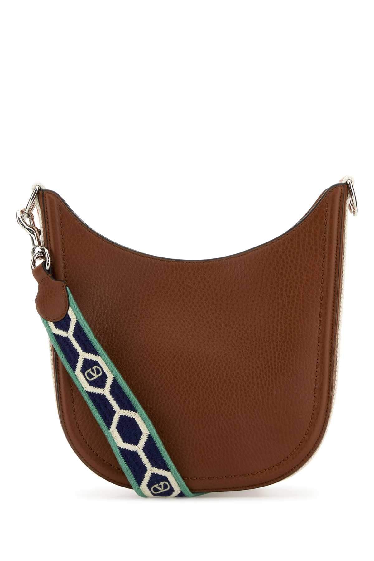 Valentino Garavani Women Caramel Leather Vlogo Signature Shoulder Bag VALENTINO GARAVANI