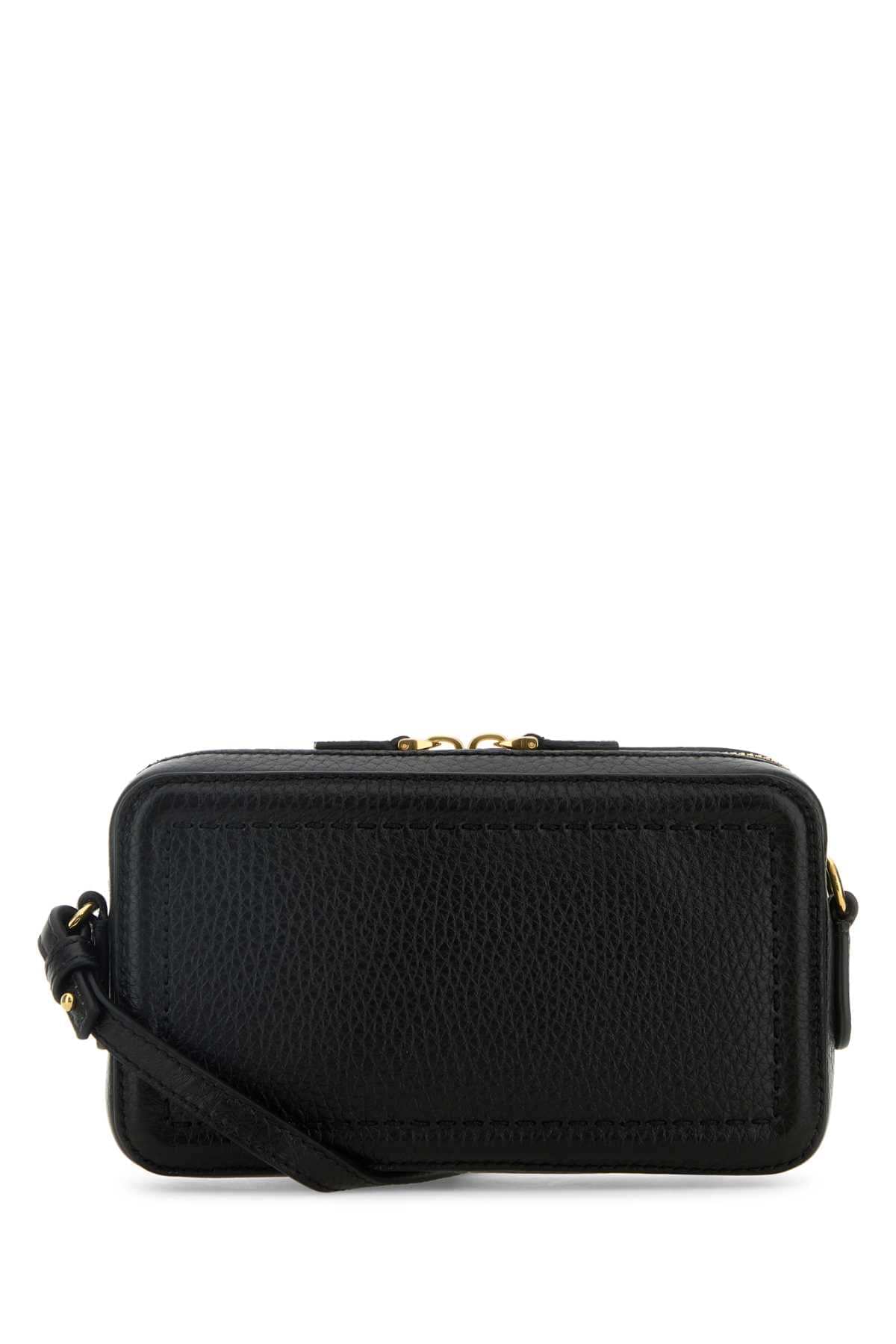 Valentino Garavani Women Black Leather Vlogo Crossbody Bag VALENTINO GARAVANI