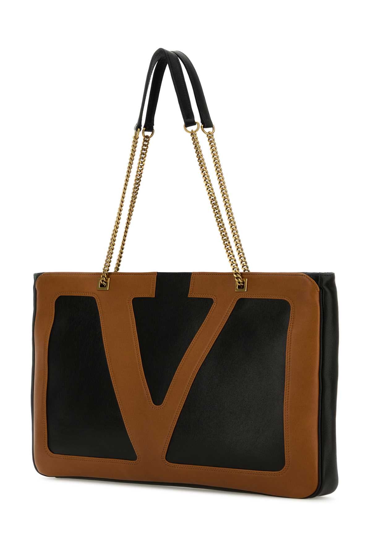 Valentino Garavani Women Black Nappa Leather Large Viva Superstar Shopping Bag VALENTINO GARAVANI