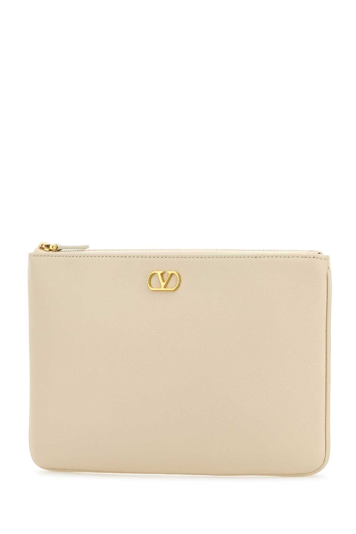 Valentino Garavani Women Ivory Leather Pouch VALENTINO GARAVANI