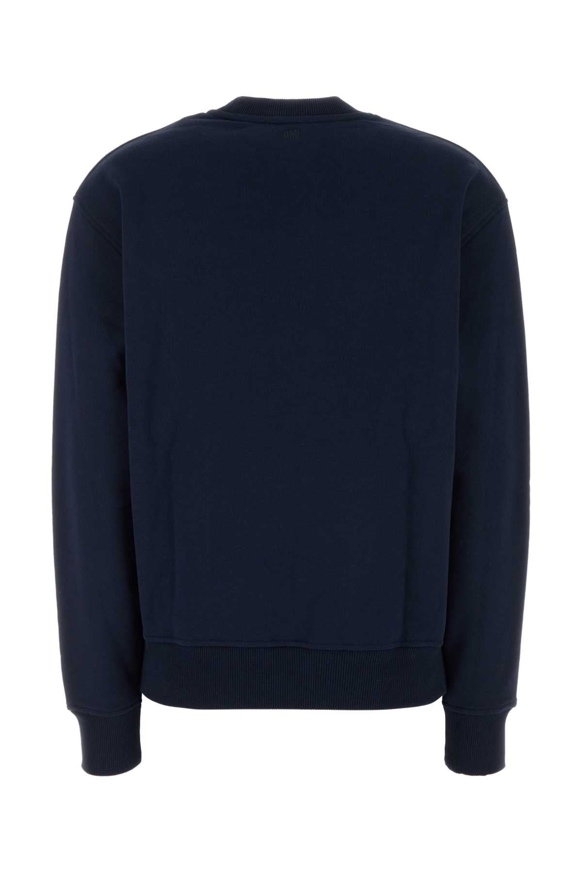 Ami Women Midnight Blue Stretch Cotton Sweatshirt AMI PARIS