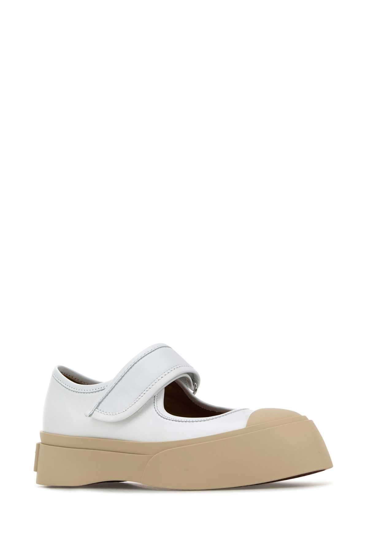 Marni Women White Leather Mary Jane Sneakers MARNI
