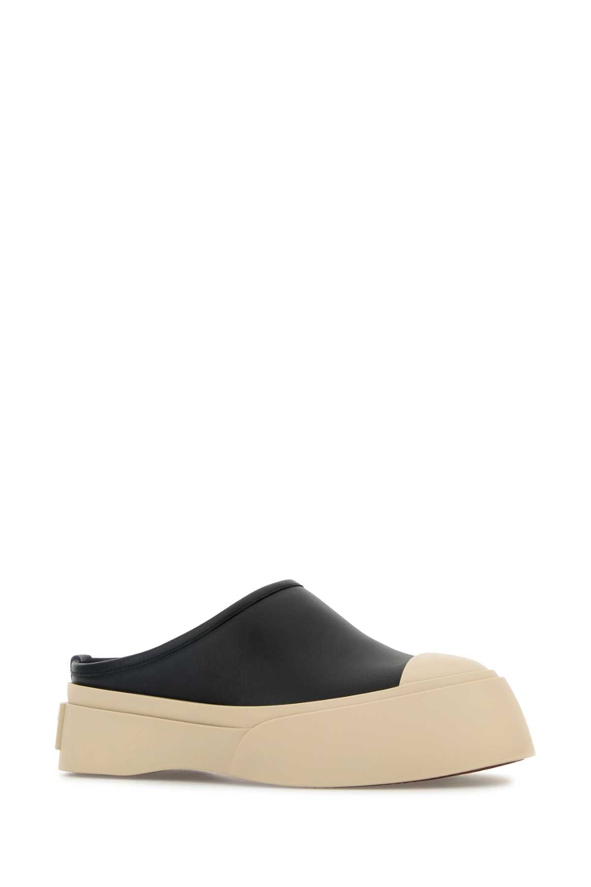 Marni Women Black Leather Pablo Slippers MARNI