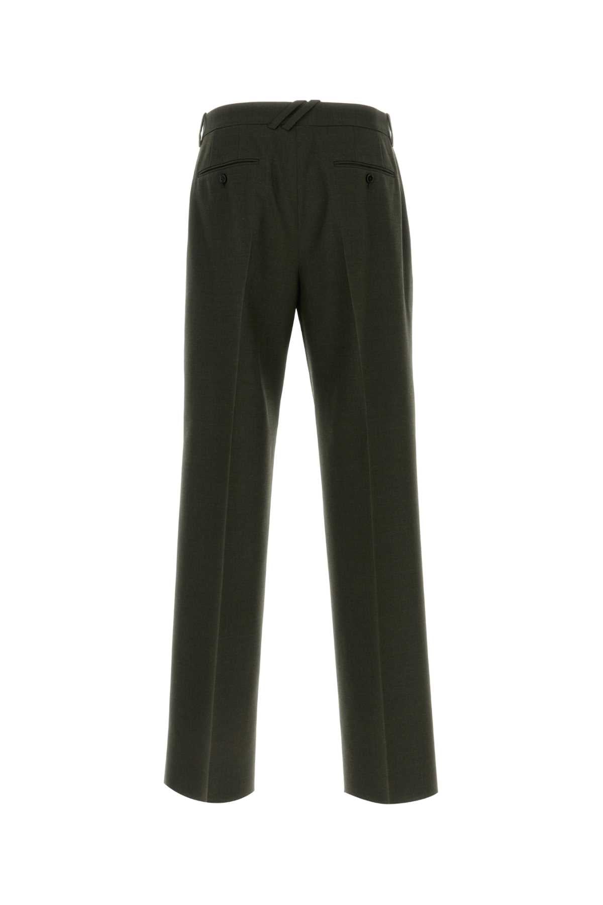 Burberry Men Bottle Green Wool Pant BURBERRY