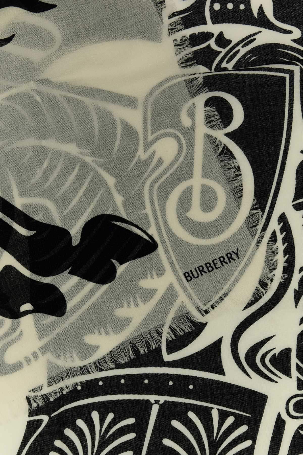 Burberry Unisex Embroidered Wool Scarf BURBERRY