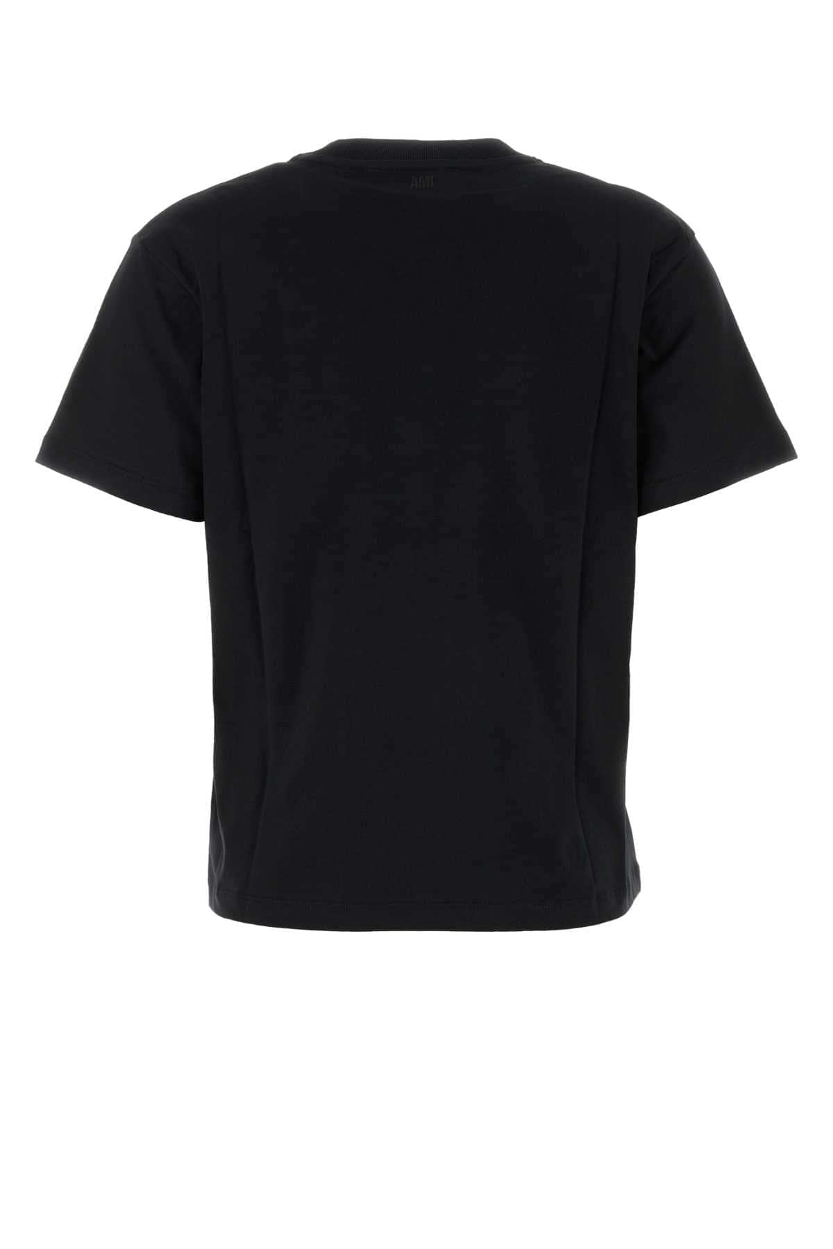 Ami Women Black Cotton T-Shirt AMI PARIS