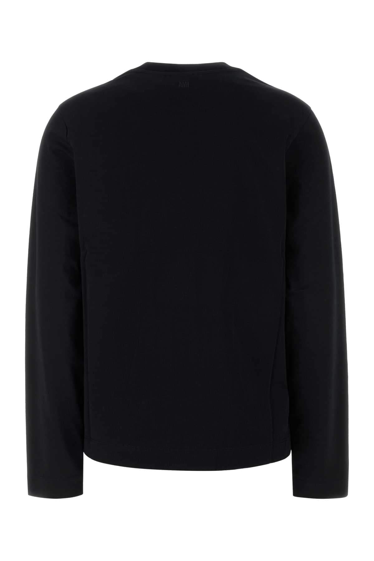 Ami Women Black Cotton T-Shirt AMI PARIS