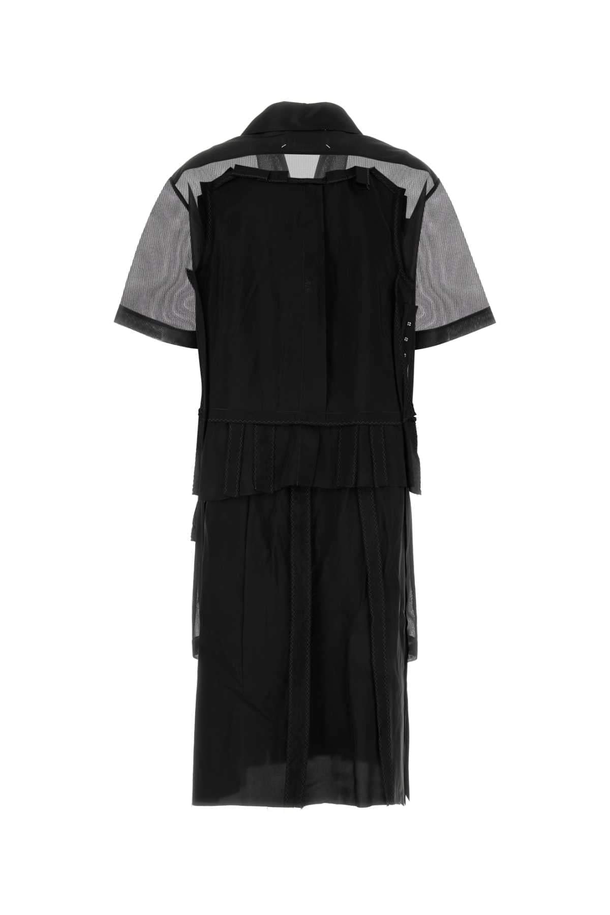Maison Margiela Women Black Mesh Shirt Dress MAISON MARGIELA