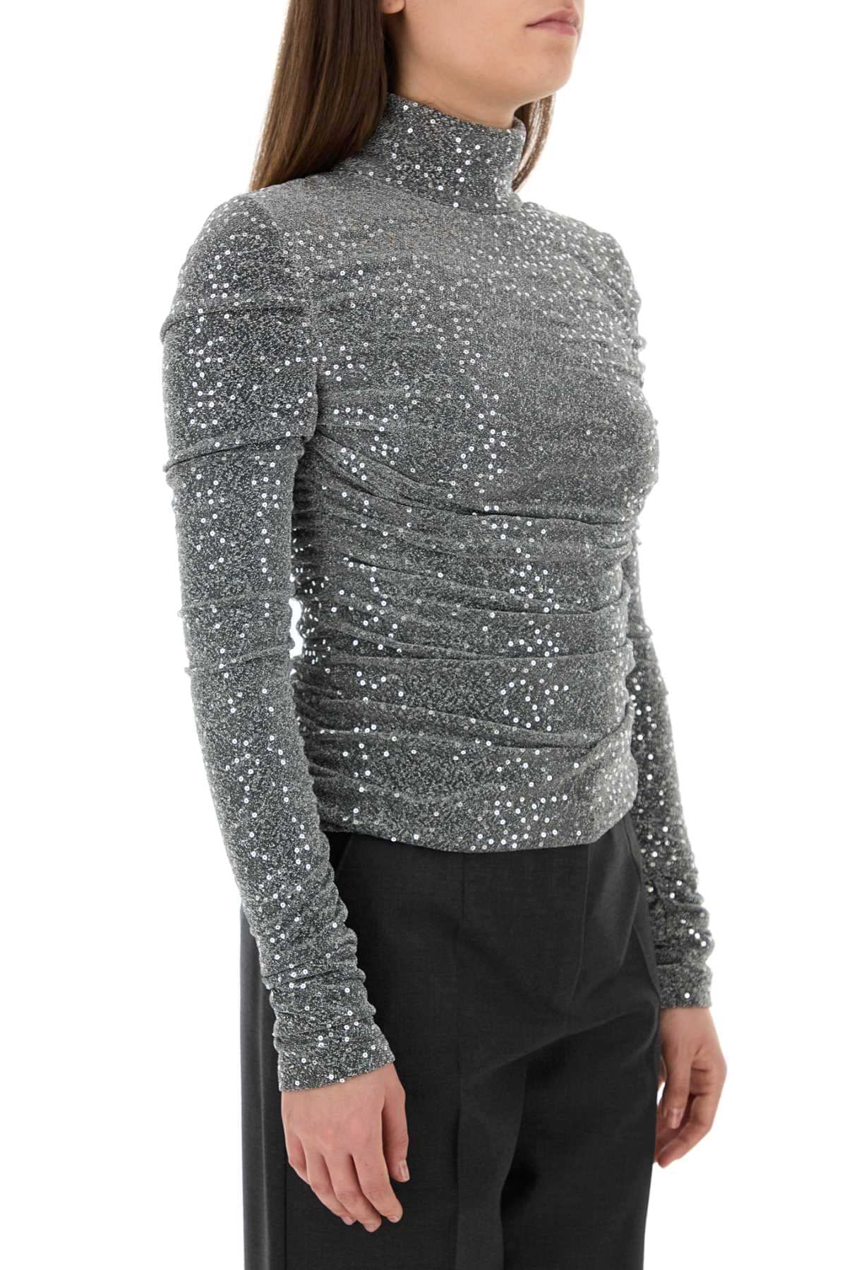 Dolce & Gabbana Women Silver Jersey Top DOLCE & GABBANA