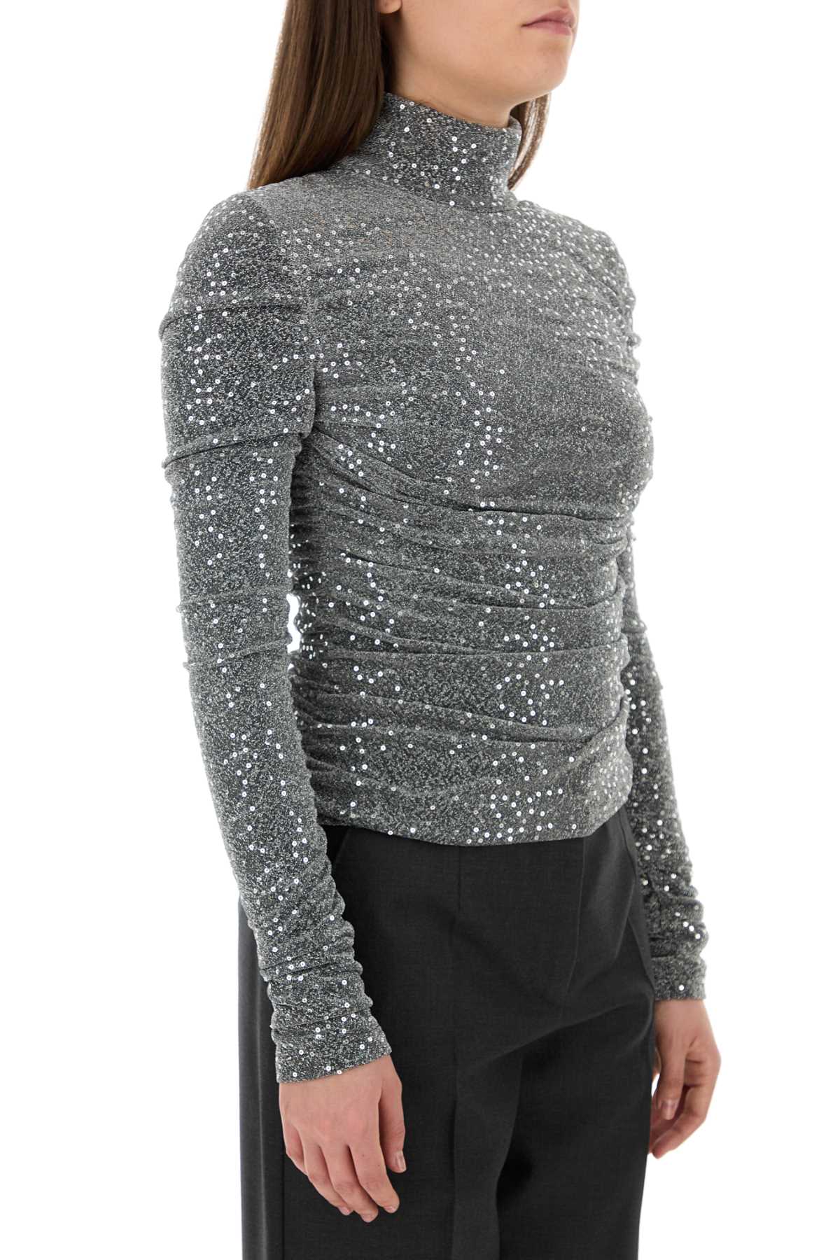 Dolce & Gabbana Women Silver Jersey Top DOLCE & GABBANA