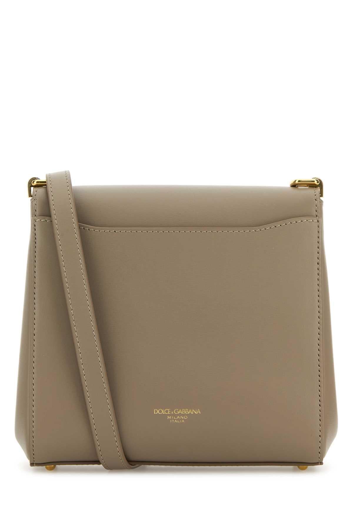 Dolce & Gabbana Women Dove Grey Leather Marlene Crossbody Bag DOLCE & GABBANA