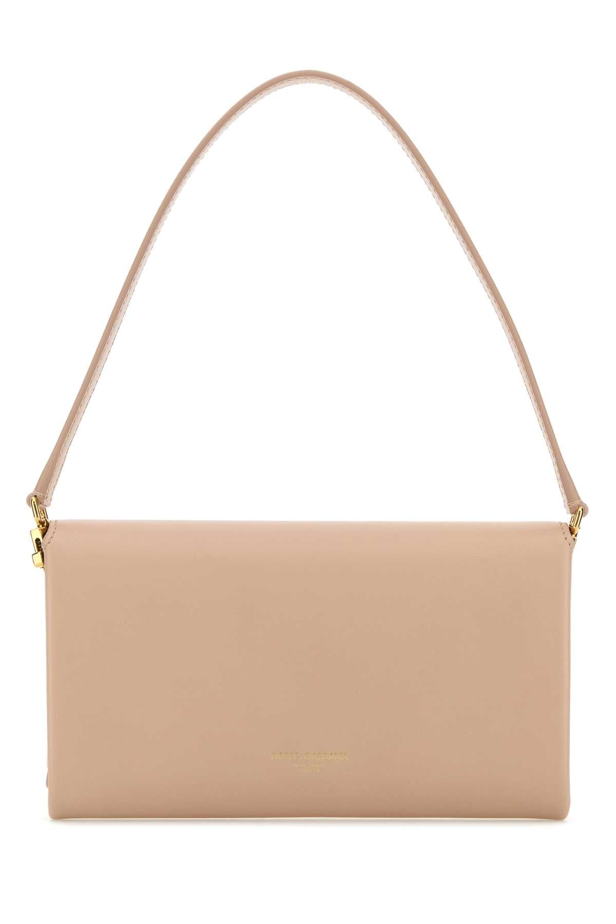 Dolce & Gabbana Women Powder Pink Leather Marlene Clutch DOLCE & GABBANA