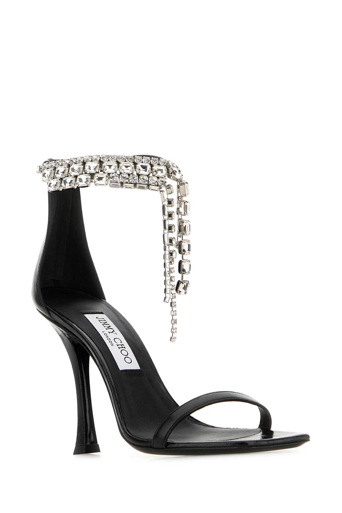Jimmy Choo Women Black Leather Verity Sandals JIMMY CHOO