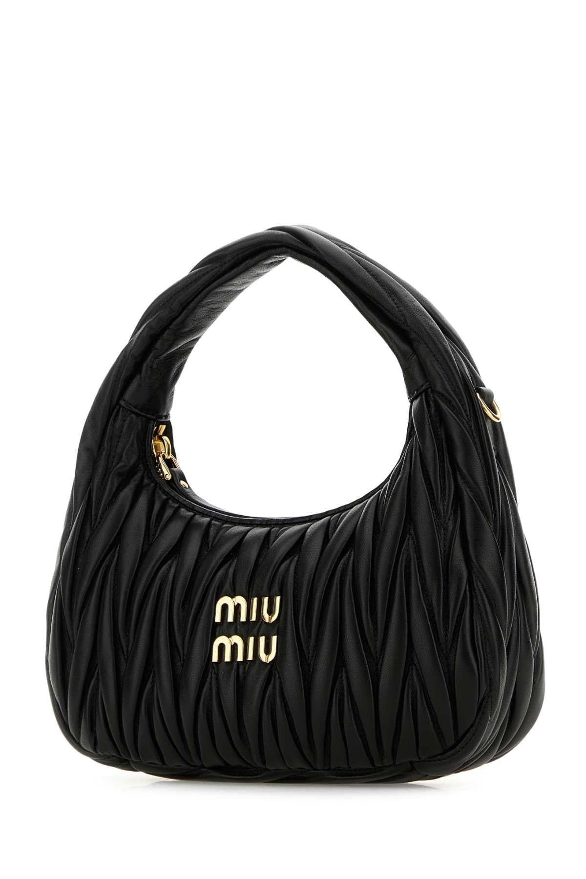 Miu Miu Women Black Nappa Leather Wander Handbag MIU MIU