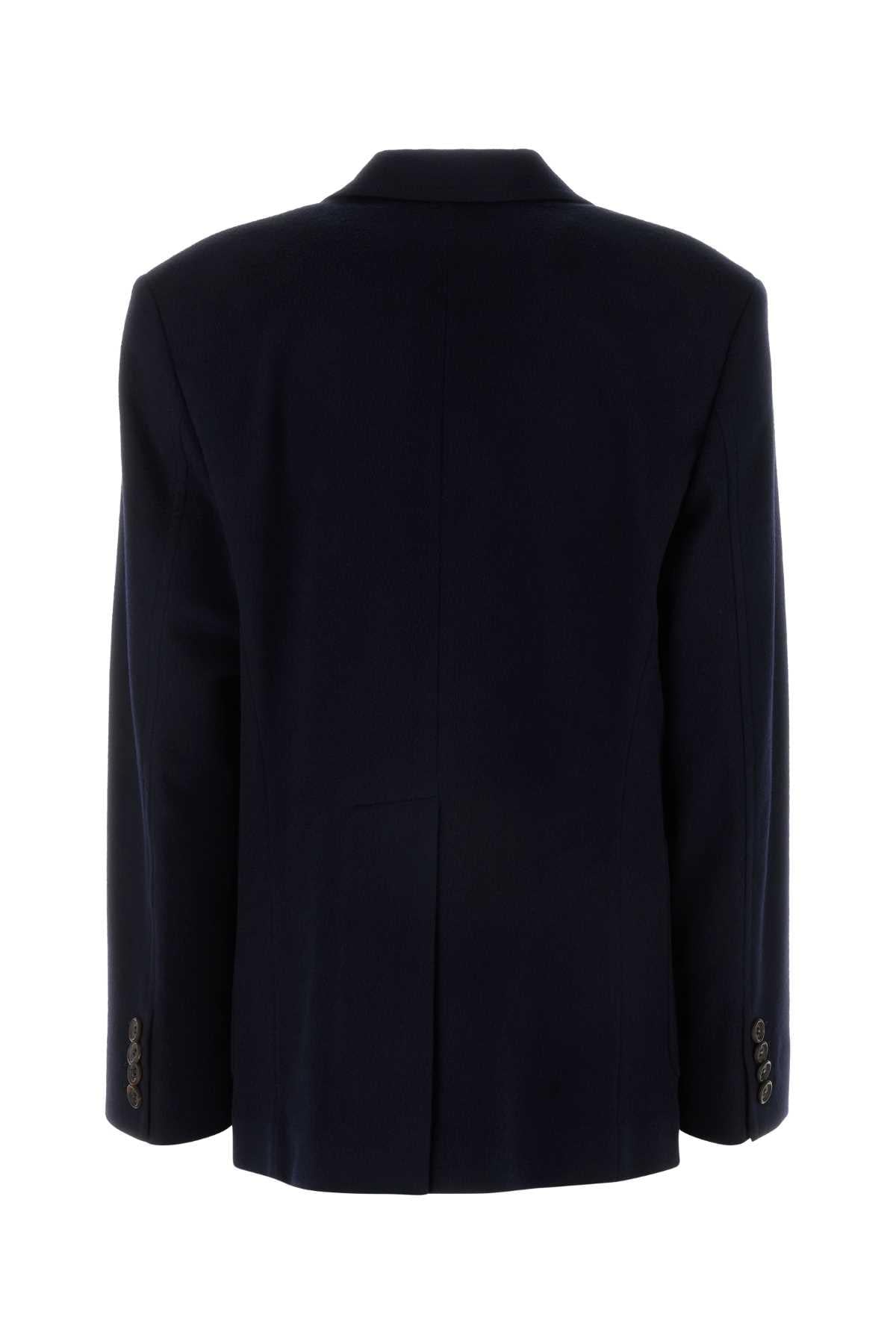 Miu Miu Women Midnight Blue Wool Blend Blazer MIU MIU
