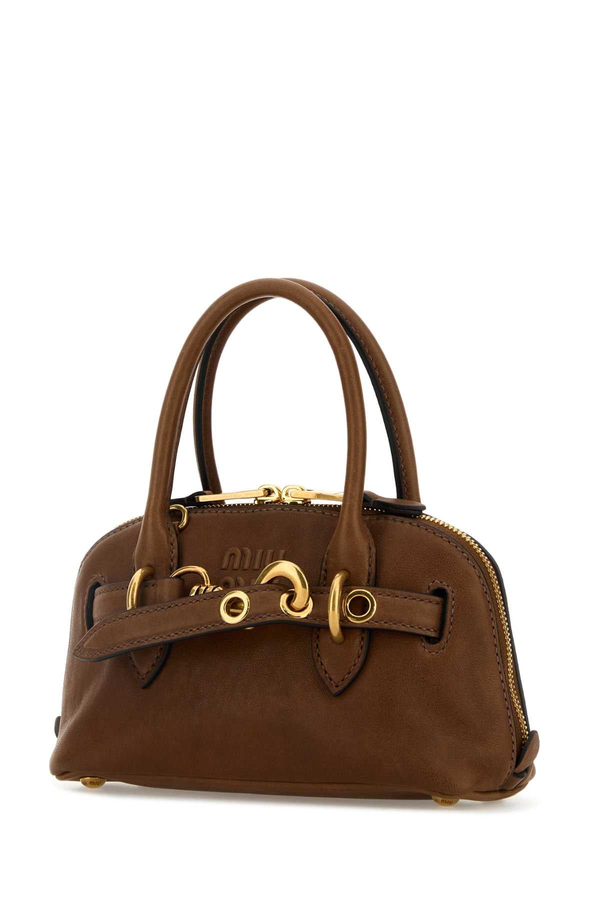 Miu Miu Women Caramel Leather Mini Aventure Handbag MIU MIU
