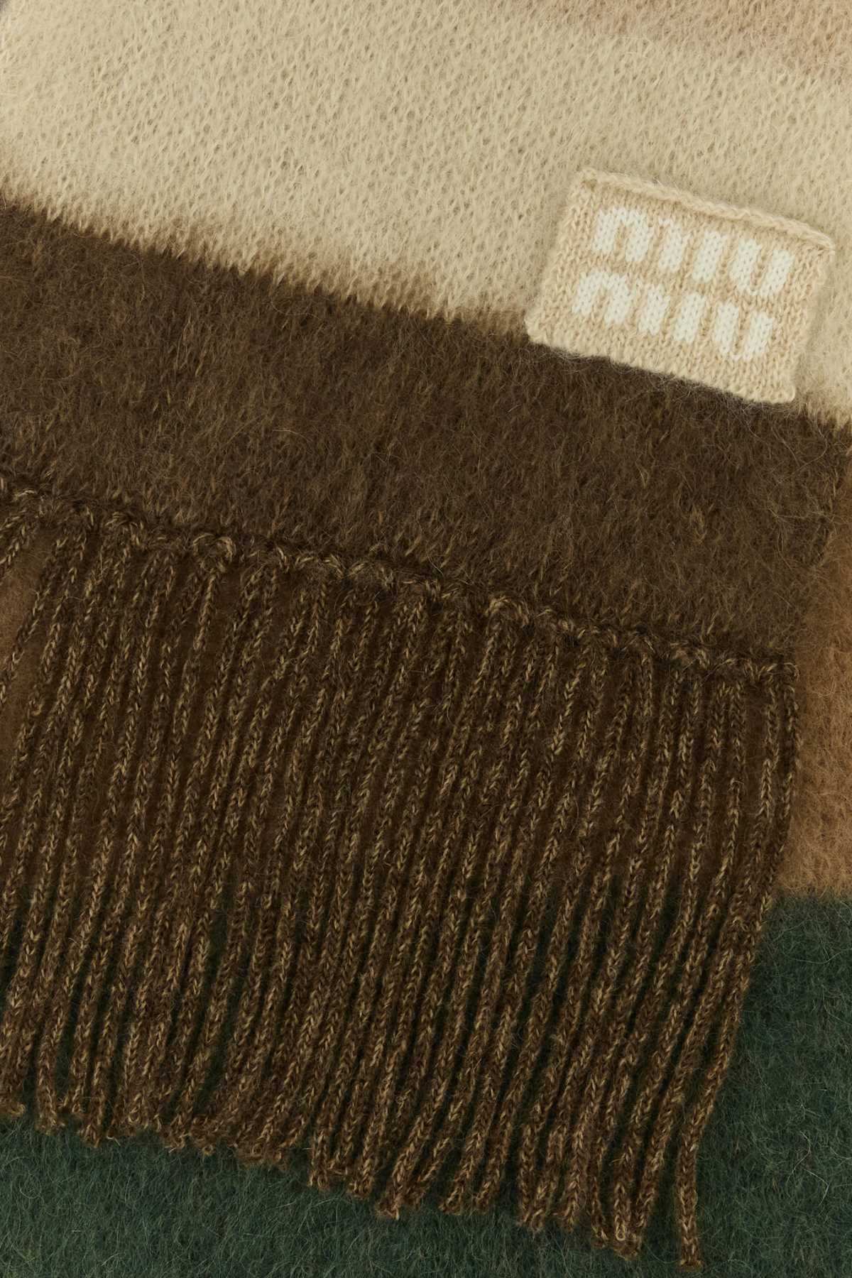 Miu Miu Women Embroidered Mohair Blend Scarf MIU MIU