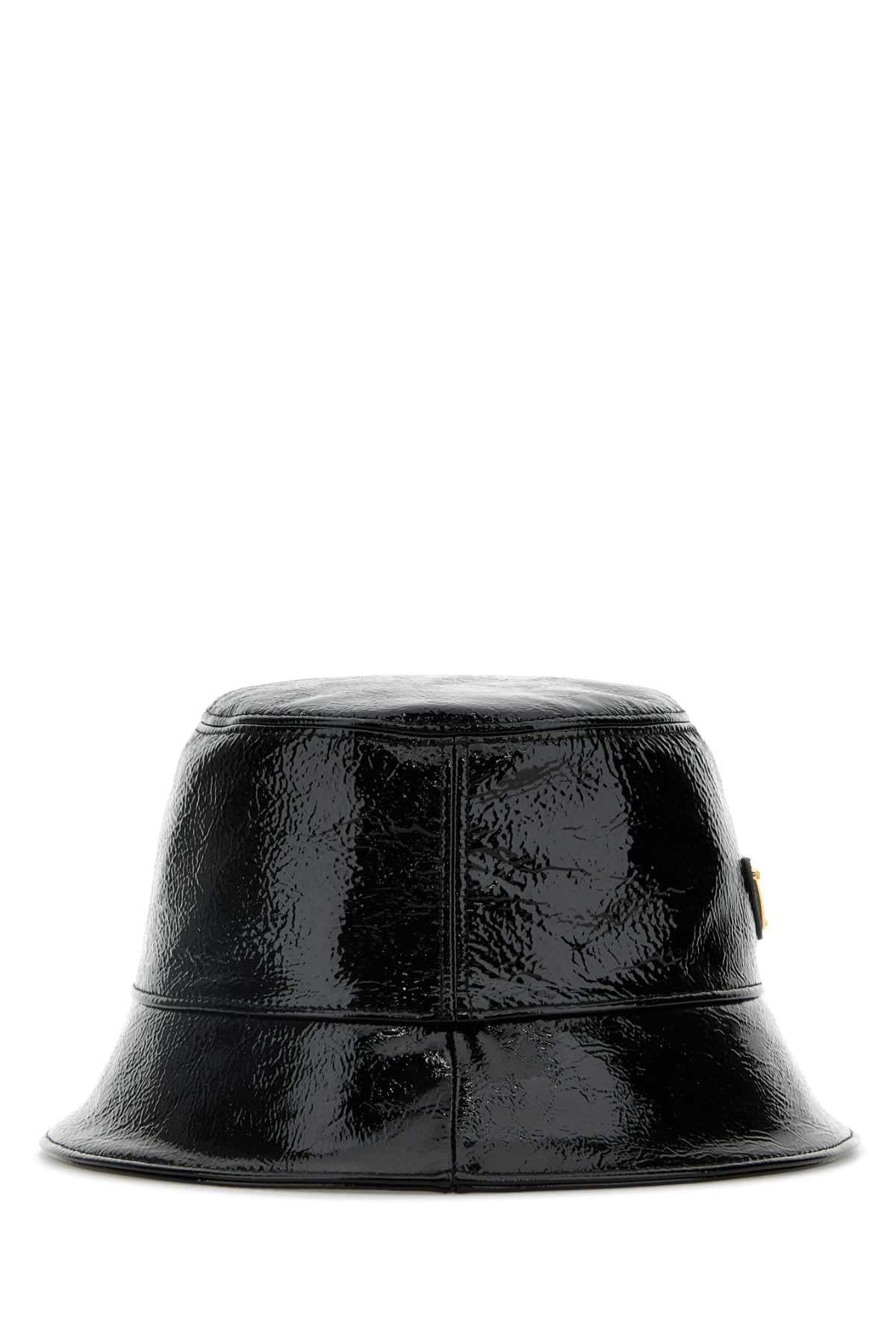 Prada Women Black Naplak Bucket Hat PRADA