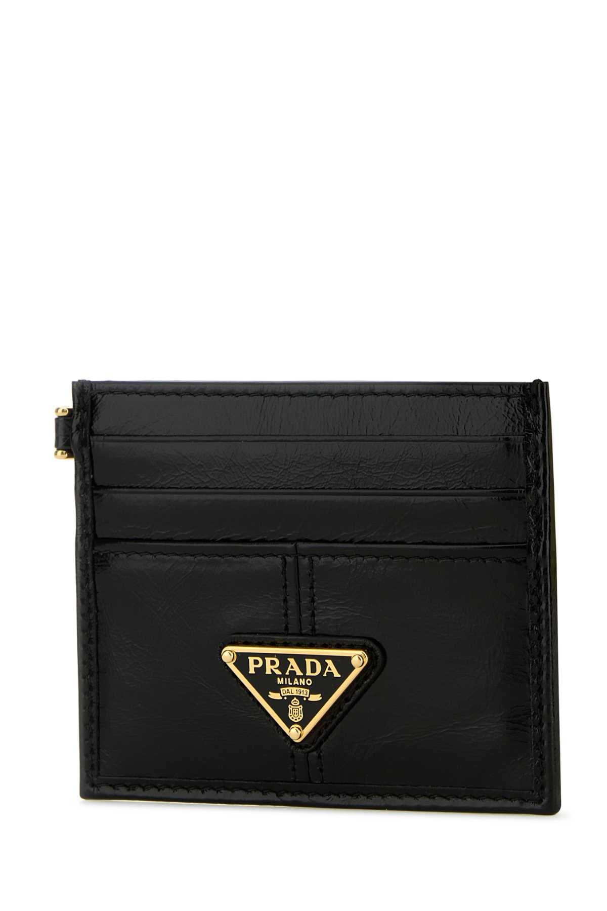 Prada Women Black Leather Card Holder PRADA