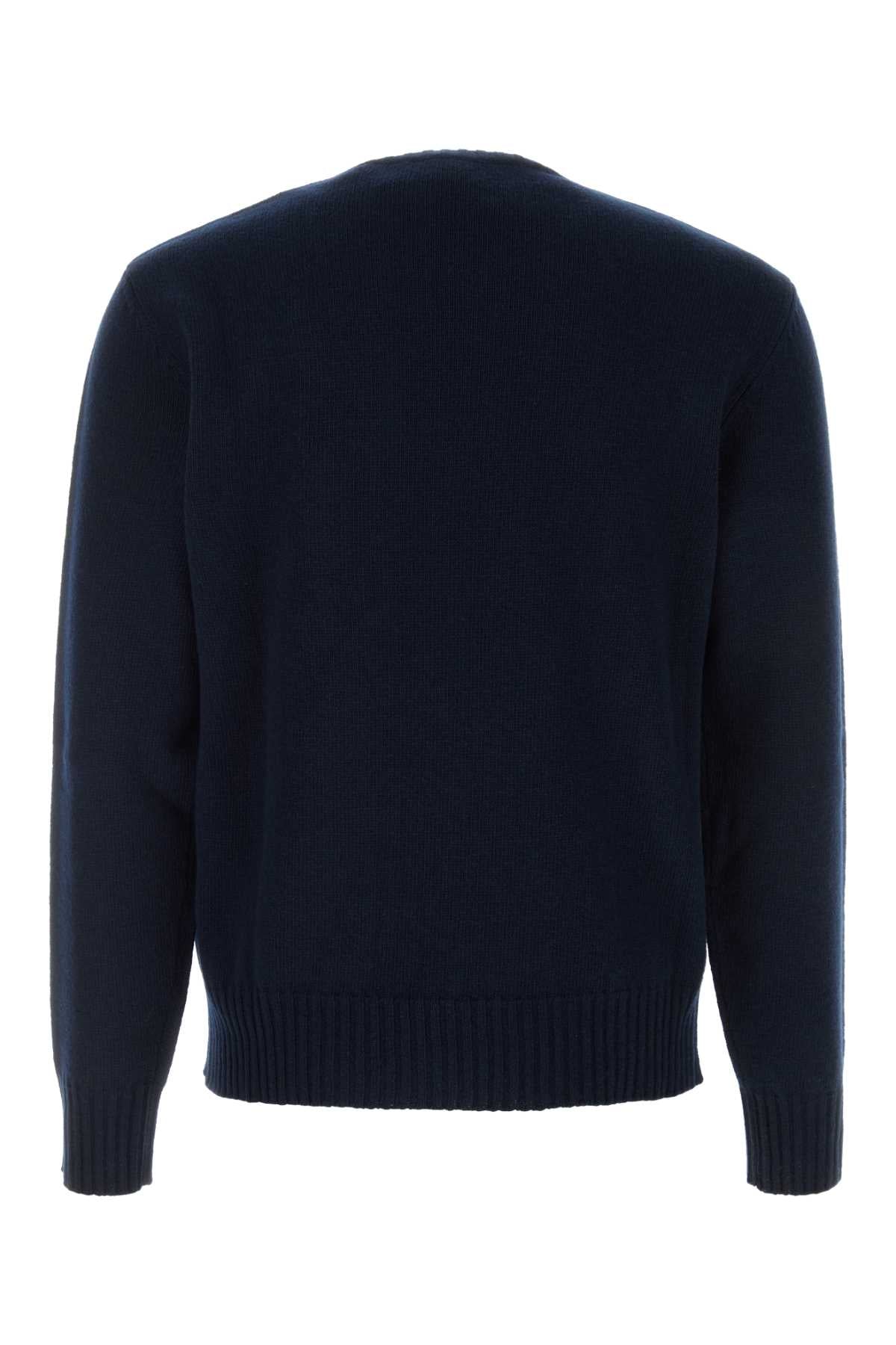 Valentino Garavani Men Navy Blue Wool Sweater VALENTINO GARAVANI