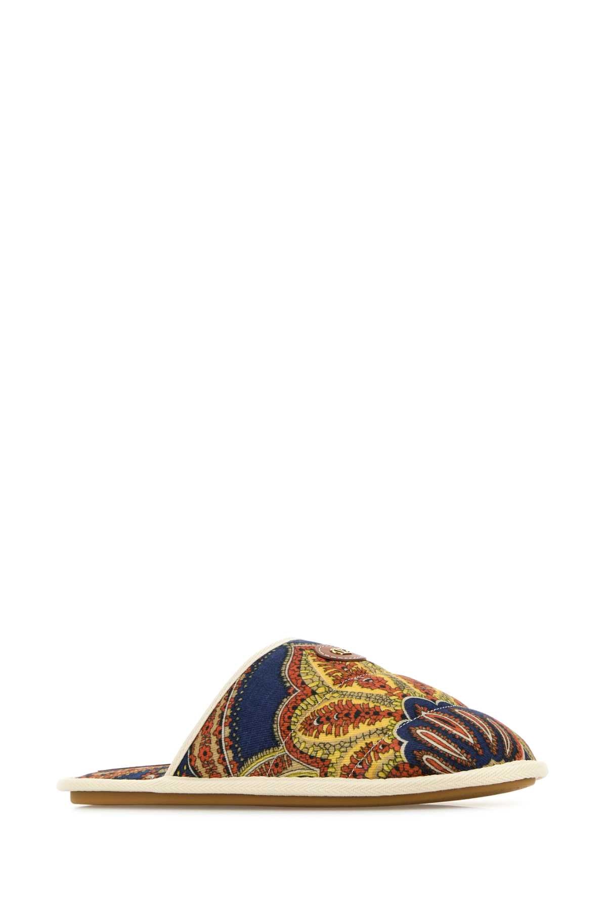 Valentino Garavani Men Printed Fabric Ta Chambre Slippers VALENTINO GARAVANI
