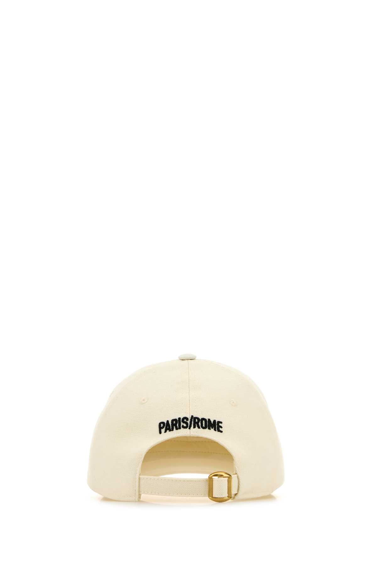Valentino Garavani Men Ivory Cotton Baseball Cap VALENTINO GARAVANI