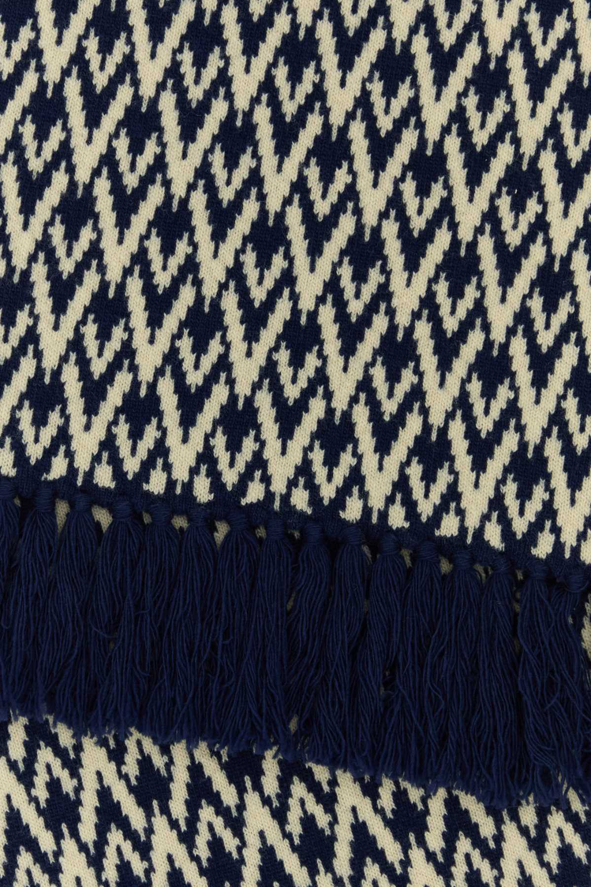 Valentino Garavani Men Embroidered Wool Toute La V Scarf VALENTINO GARAVANI