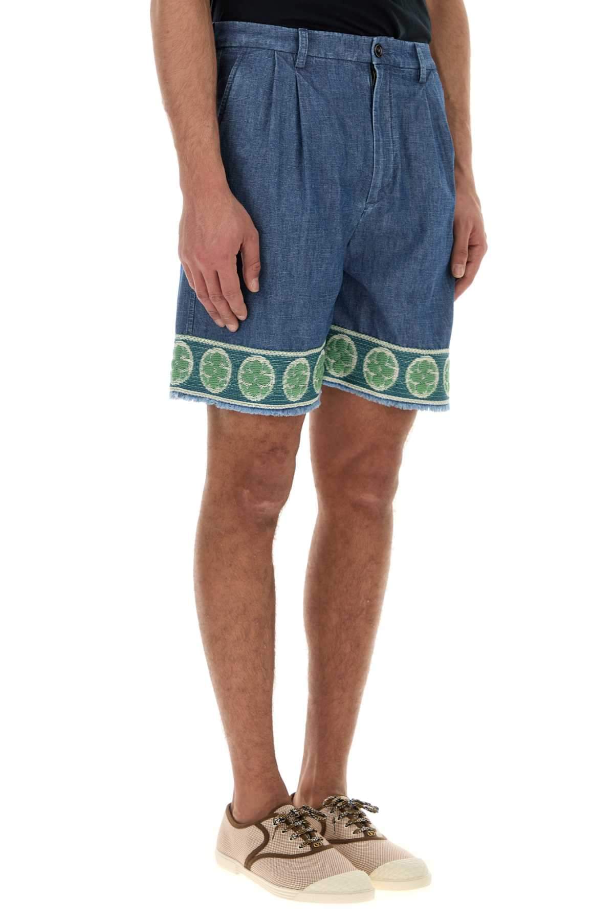 Valentino Garavani Men Denim Bermuda Shorts VALENTINO GARAVANI