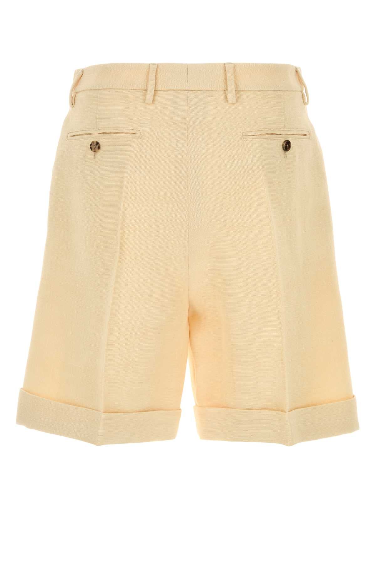 Valentino Garavani Men Cream Jute Bermuda Shorts VALENTINO GARAVANI